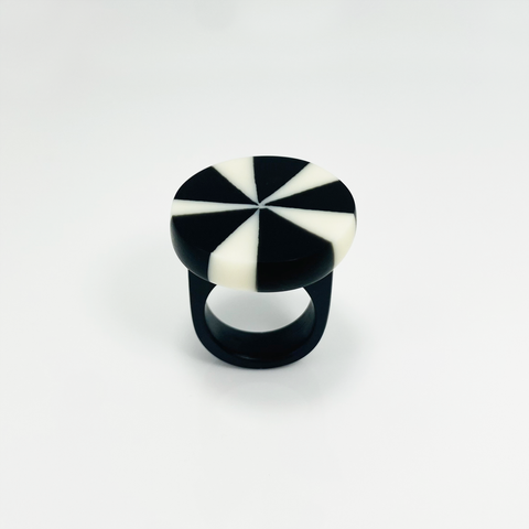 Black and White Carousel Ring