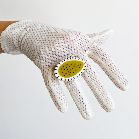 Olive Green Abstract Cocktail Ring