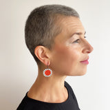 Sun Disk Drop Earrings