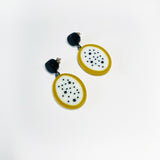 Dotty Olive Resin Dangle Earrings