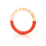 handmade resin bracelet cast in tangerine orange and ivory white