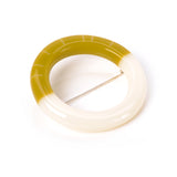 Mustard green brooch - handmade resin jewelry uk