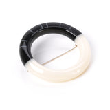 Black and white resin brooch - modernist resin jewellery uk