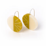 Lunula wire drop earrings / Colour with White