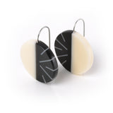 Lunula wire drop earrings / Colour with White