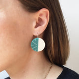Lunula wire drop earrings / Colour with White
