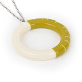 Lime Green Lunula Hoop Pendant / SALE