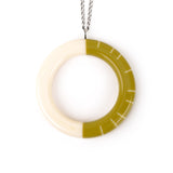 Lime Green Lunula Hoop Pendant / SALE