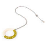 Lime Green Lunula Hoop Pendant / SALE