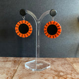 Circle Dangle Earrings with Stripes