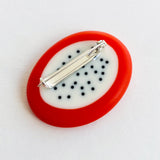 Small Pebble Shaped Tangerine Brooch