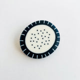 Smal Monochrome Pebble Shaped Brooch