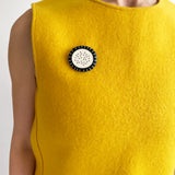 Smal Monochrome Pebble Shaped Brooch
