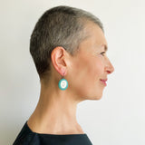 Pebble Shaped Teal Drop Earrings