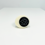 Monochrome polka dots statement ring 