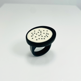 Monochrome polka dots ring 