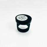 Monochrome polka dots statement ring 