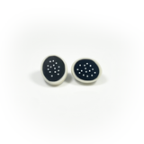 Monochrome Oval Stud Earrings