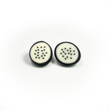 Monochrome Oval Stud Earrings