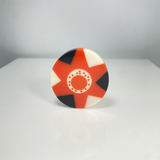 Harlequin Orange Brooch