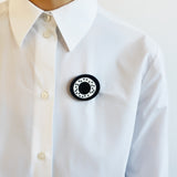 Unisex Monochrome Abstract Brooch