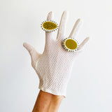 Olive Green Abstract Cocktail Ring