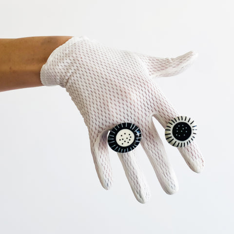 Small Monochrome Cocktail Rings