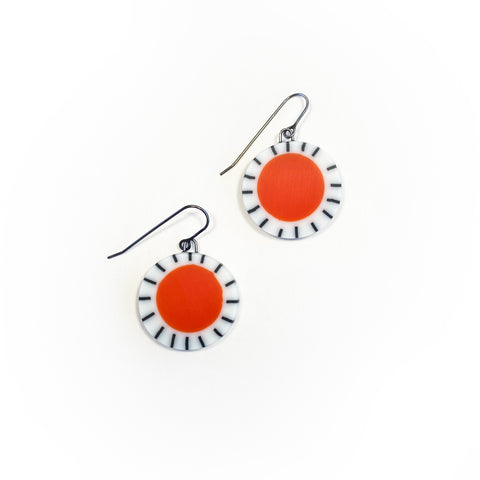 Sun Disk Drop Earrings