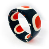 Nuggets and Dots Bangle / In Orange, Black & White