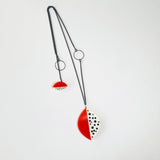 Large Leaf Resin Pendant / Tangerine Orange