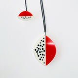 Large Leaf Resin Pendant / Tangerine Orange