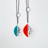 Large Leaf Resin Pendant / Tangerine Orange