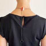 Large Leaf Resin Pendant / Tangerine Orange