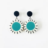 Circle Dangle Earrings with Stripes