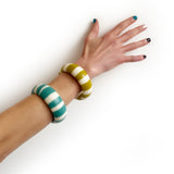 Lime Green Candy Stripe Cuff  /  Small