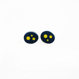 Polka Dots Oval Stud Earrings