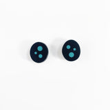 Polka Dots Oval Stud Earrings