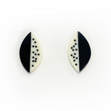 Leaf shaped resin stud earrings