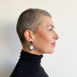 Oval Dangle Earrings with Stripes and Dots