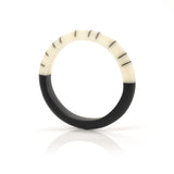 handcrafted monochrome resin bracelet meticulously inlaid with stripes