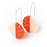 Orange handmade minimalist resin earrings 