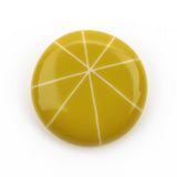 Mustard green Midcentury Modern brooch, handmade from resin, fitted with a silver back