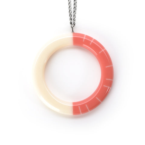 Pink Lunula Hoop Pendant