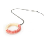 Pink Lunula Hoop Pendant